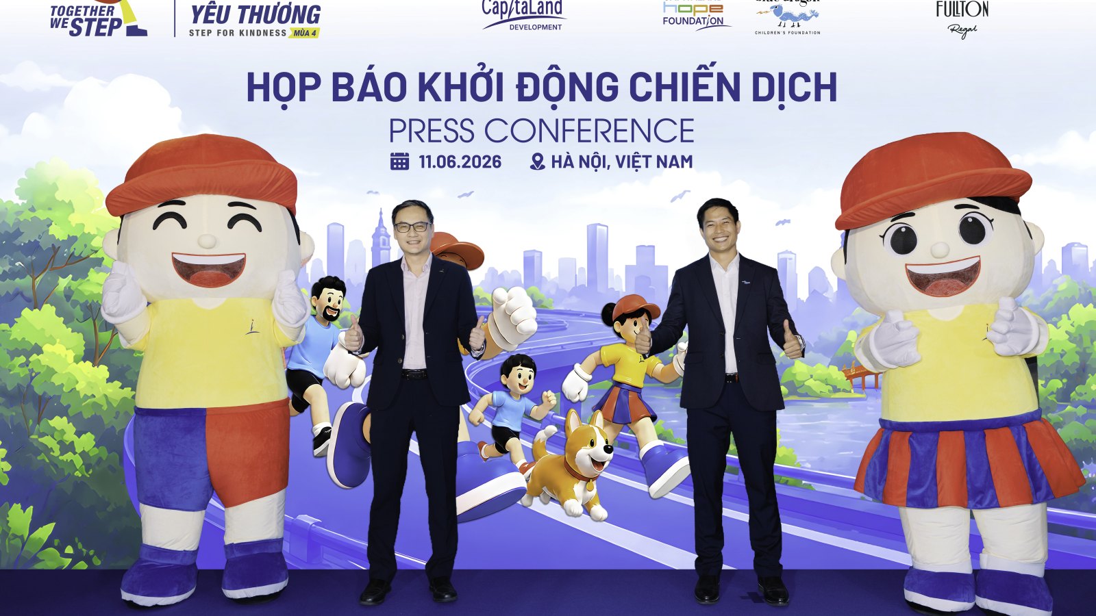 Mr Alwin Low, General Manager (North VIetnam), CLD Vietnam, and Mr Do Duy Vi, Co-CEO of Blue Dragon Children’s Foundation, officiated the launch of the fourth edition of “Together We Step, Step For Kindness”