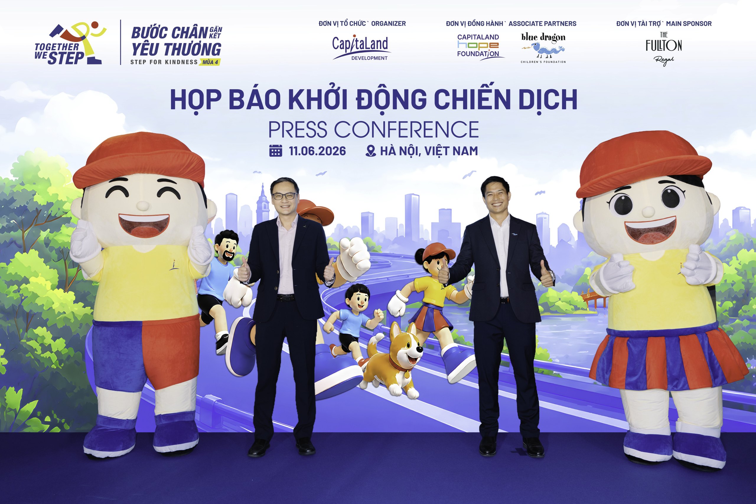 Mr Alwin Low, General Manager (North VIetnam), CLD Vietnam, and Mr Do Duy Vi, Co-CEO of Blue Dragon Children’s Foundation, officiated the launch of the fourth edition of “Together We Step, Step For Kindness”